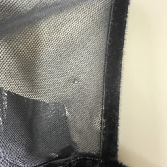 Bobbie Bee Top Blouse 16 Lace Black Velvet Sheer Beaded Whimsigoth Fairygoth y2K - Picture 14 of 16